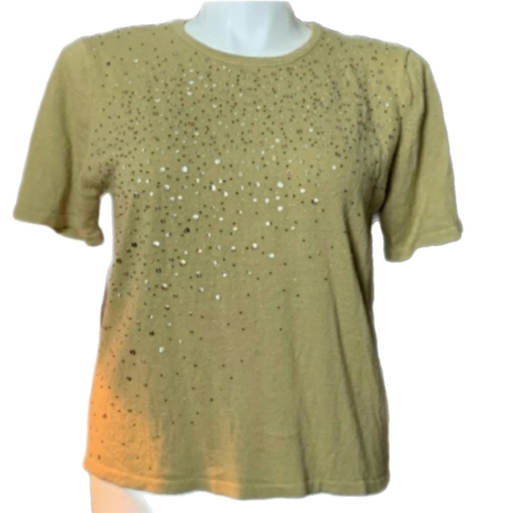 Vintage Gold Embellished Top, XL